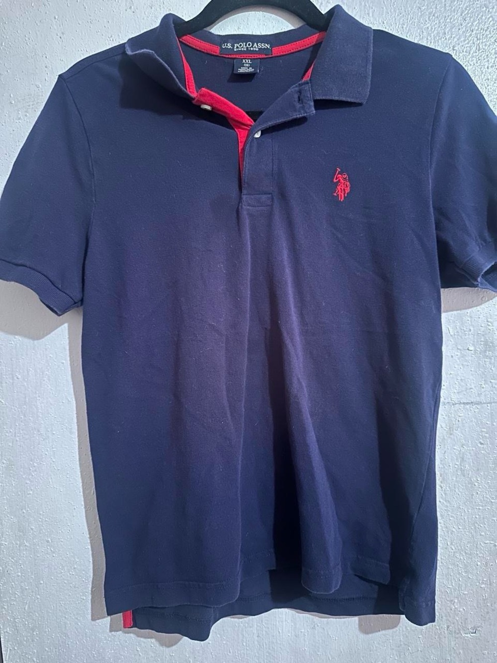 U.S. Polo Assn. Kids Navy Polo Shirt with Red Accents